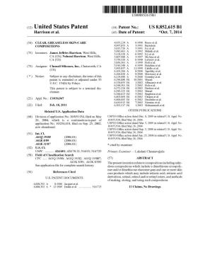 (12) United States Patent (10) Patent No.: US 8,852,615 B1 Harrison Et Al