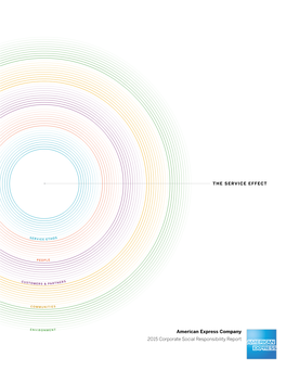 American Express Company 2015 Corporate Social Responsibility Report TABLE of CONTENTS