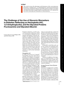 Reflecting on Hemoglobin A1C, 1,5-Anhydroglucitol, and the Glycated Proteins Fructosamine and Glycated Albumin