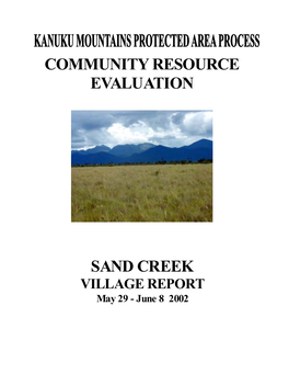 Sand Creek Community Resource Evaluation