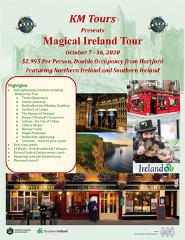 KM Tours Magical Ireland Tour