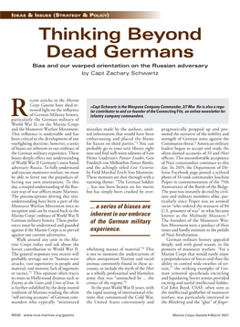 Thinking Beyond Dead Germans by Capt Zachary Schwartz