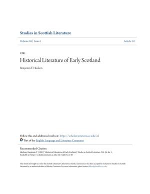 Historical Literature of Early Scotland Benjamin T