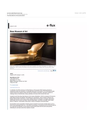 Bass Museum of Art Presents GOLD