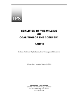 Coalition of the Willing Or Coalition of the Coerced?