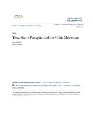 Texas Sheriff Perceptions of the Militia Movement