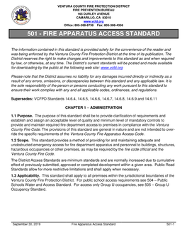 501 - Fire Apparatus Access Standard
