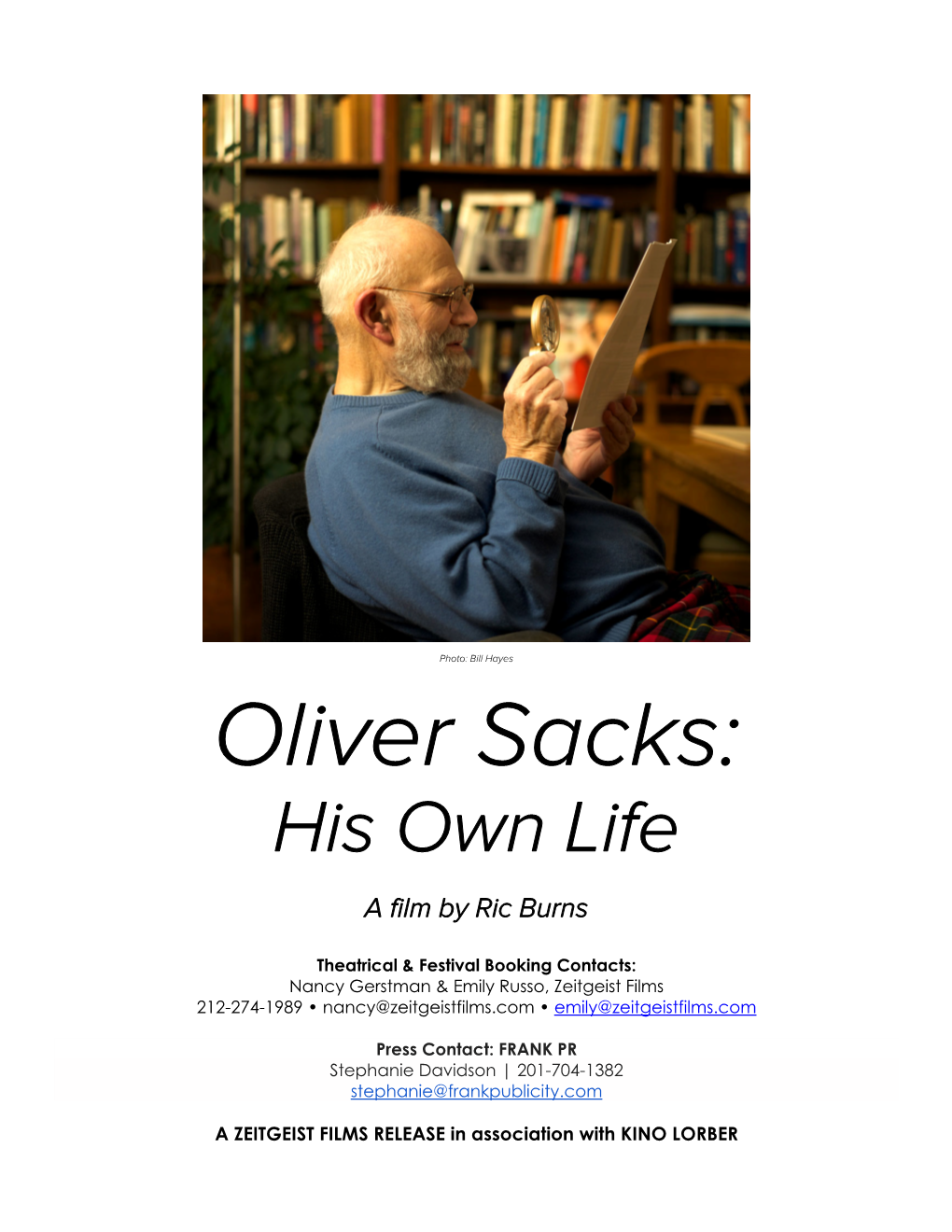 Oliver Sacks: His Own Life