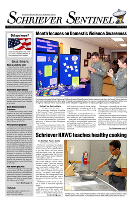 Schriever HAWC Teaches Healthy Cooking to 2:15 P.M