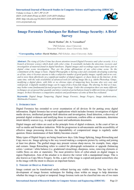 Image Forensics Techniques for Robust Image Security: a Brief Survey