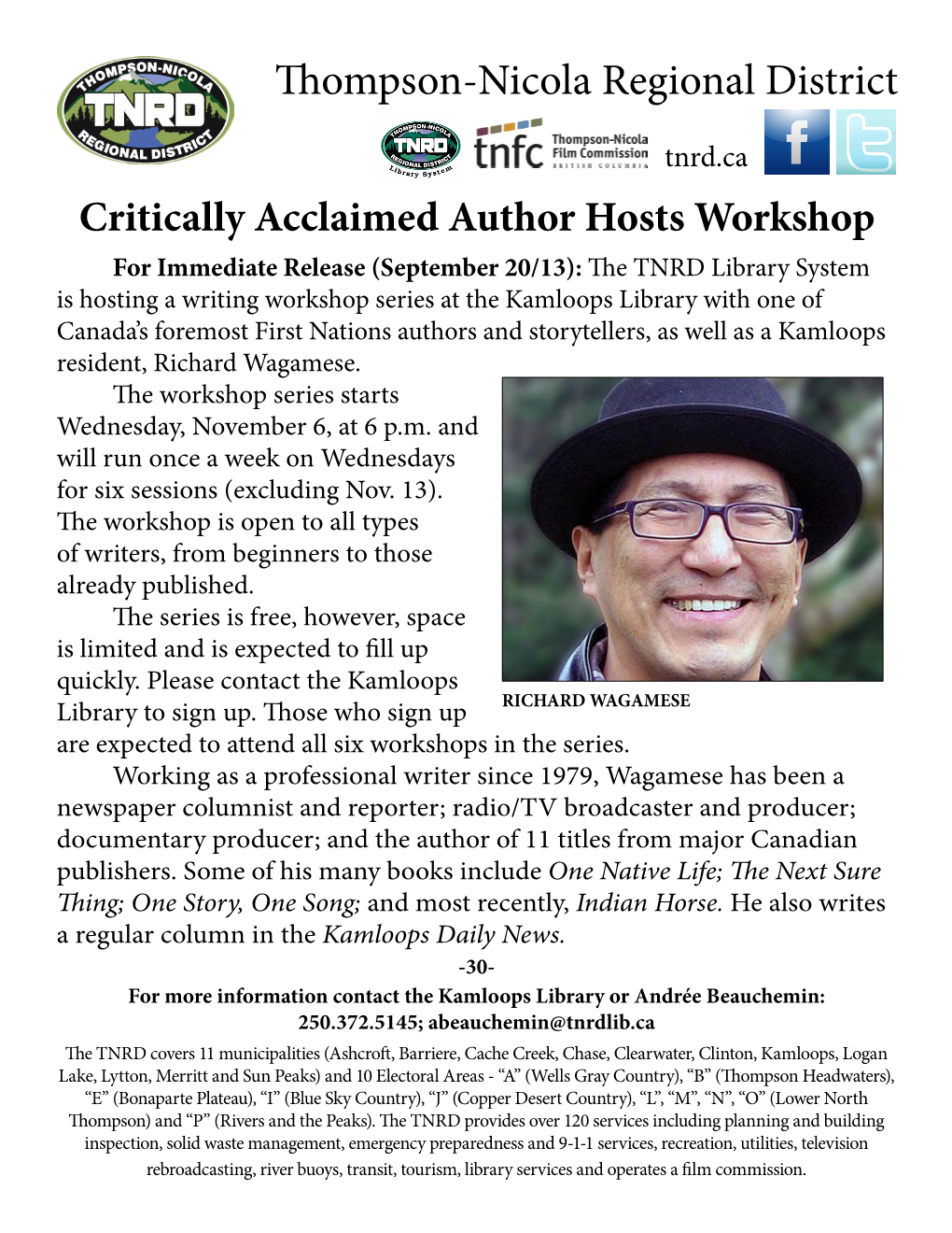 Critically Acclaimed Author Hosts Workshop