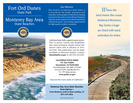 Fort Ord Dunes State Park Monterey Bay Area State Beaches