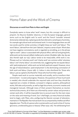 Chapter 1.Homo Faber and the Work of Cinema