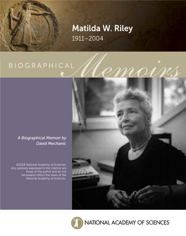 Matilda W. Riley 1911–2004