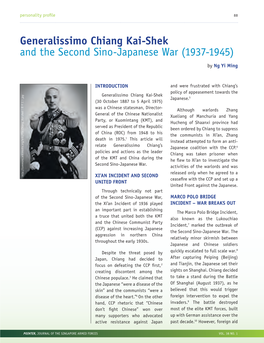Generalissimo Chiang Kai-Shek and the Second Sino-Japanese War (1937-1945)
