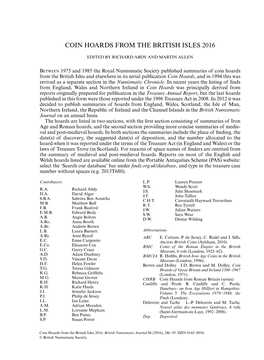 Coin Hoards from the British Isles 2016
