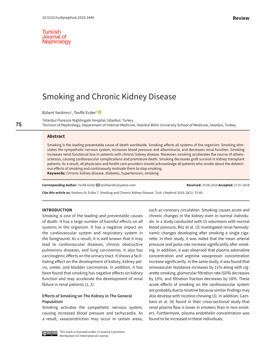 Smoking and Chronic Kidney Disease