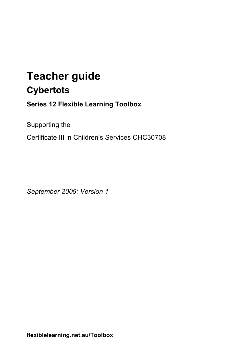 Series 12 Flexible Learning Toolbox