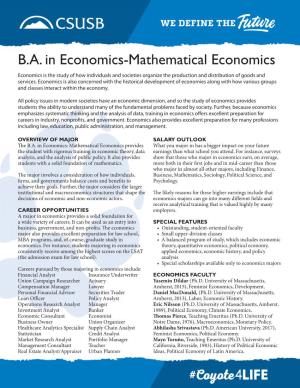 BA in Economics-Mathematical Economics