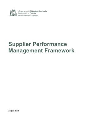 Supplier Performance Management Framework