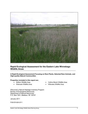 Rapid Ecological Assessment for the Eastern Lake Winnebago Wildlife Areas