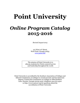 Online Program Catalog 2015-2016