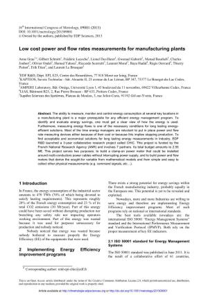 Low Cost Power and Flow Rates Measurements for Manufacturing Plants