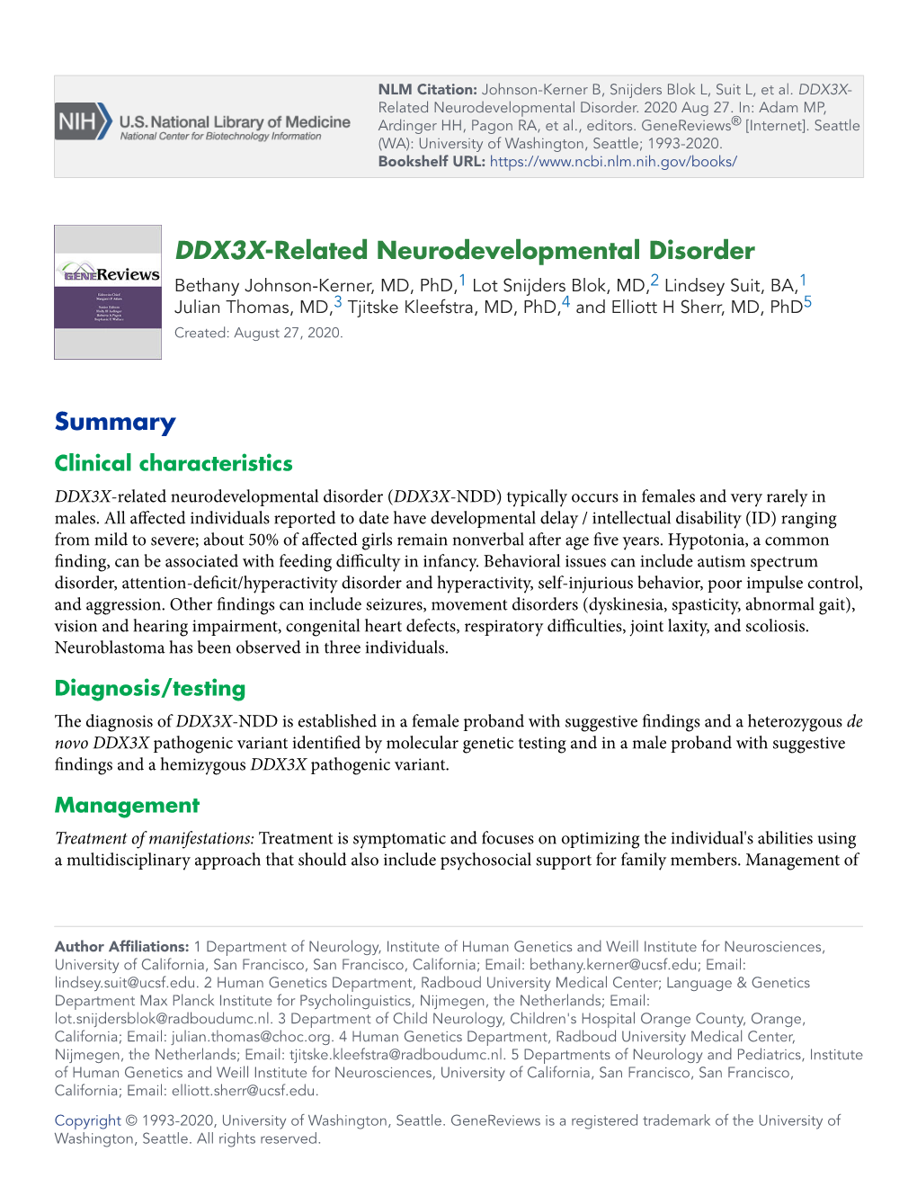 DDX3X-Related Neurodevelopmental Disorder