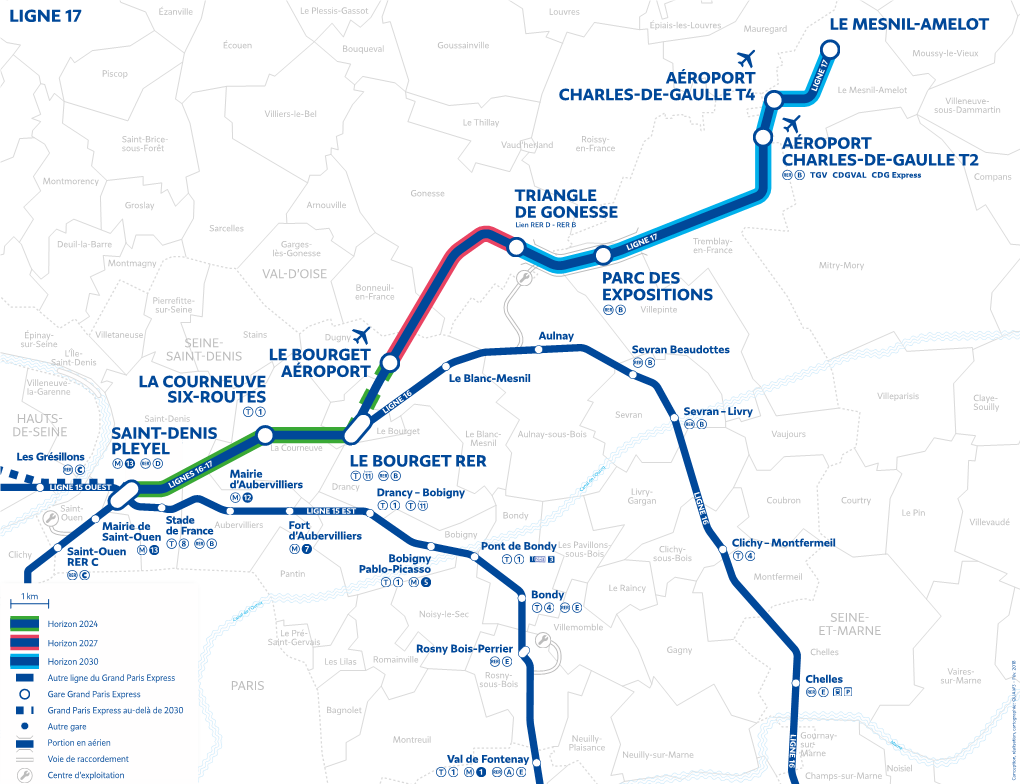 LIGNE 17 Le Mesnil-Amelot CHARLESDEGAULLE T4 Villeneuve- Villiers-Le-Bel Sous-Dammartin Le Thillay