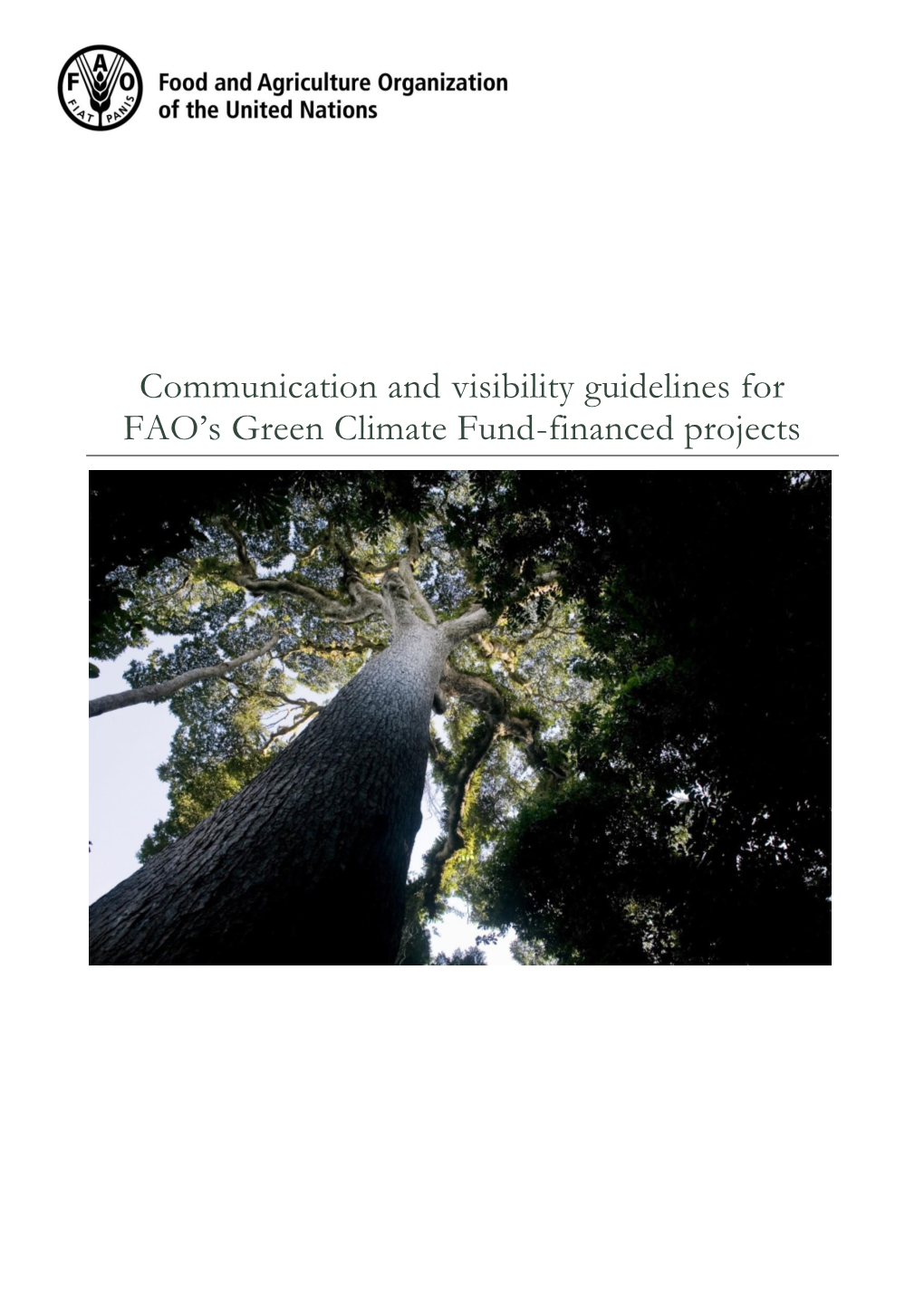 Communication and Visibility Guidelines for FAO's Green Climate