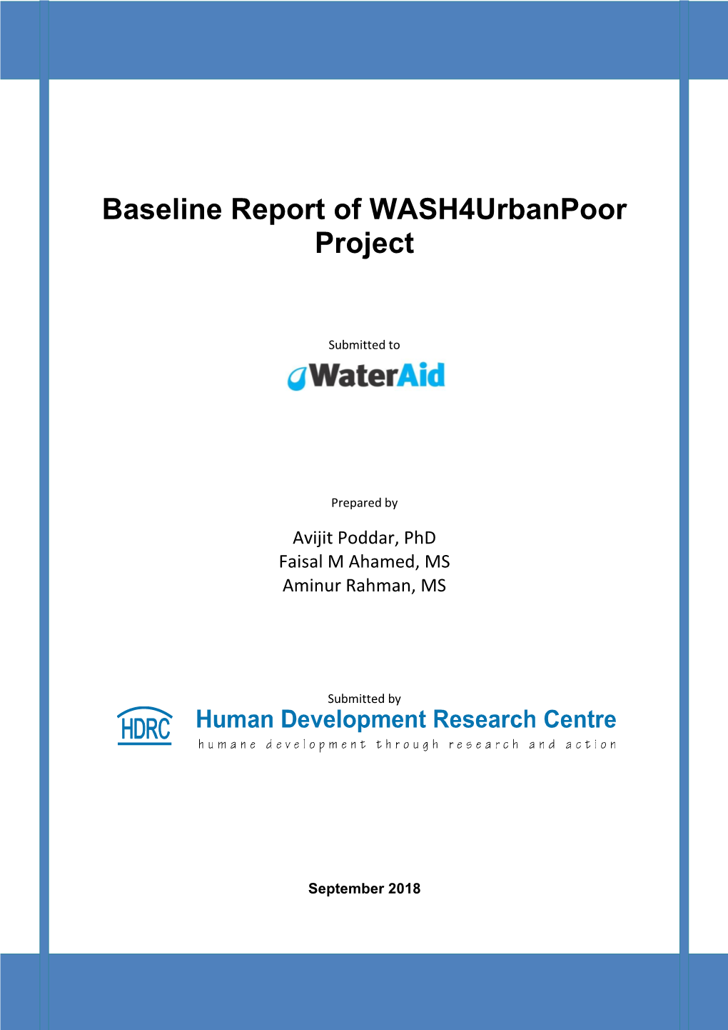 Baseline Report of Wash4urbanpoor Project