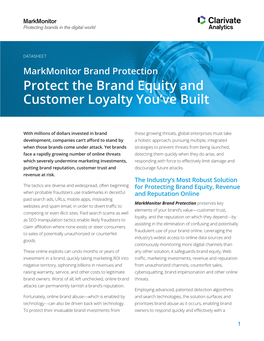 Markmonitor Brand Protection Datasheet