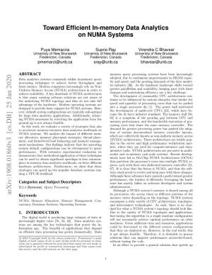 Toward Efficient In-Memory Data Analytics on NUMA Systems