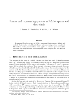 Frames and Representing Systems in Fréchet Spaces and Their Duals