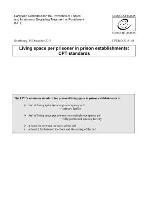Living Space Per Prisoner in Prison Establishments: CPT Standards