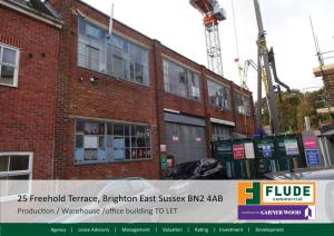25 Freehold Terrace, Brighton East Sussex BN2 4AB Production / Warehouse /Office Building to LET