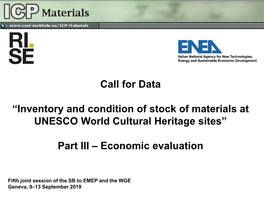Call for Data UNESCO Sites