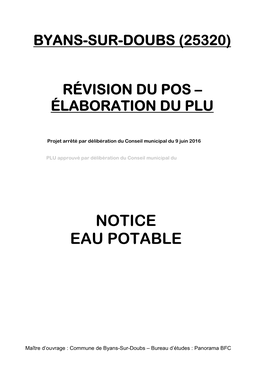 Notice Eau Potable