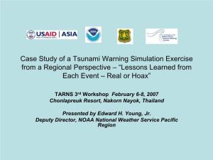 A Case Study of a Tsunami Warning Simulation Exercise