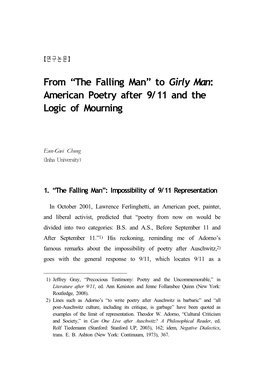 From “The Falling Man” to Girly Man: American Poetry After 9/ 11 and the Logic of Mourning