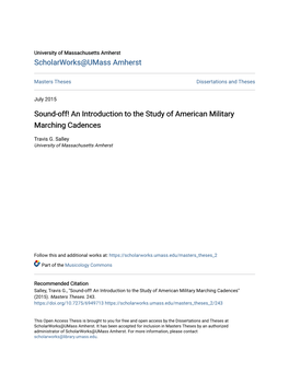 An Introduction to the Study of American Military Marching Cadences