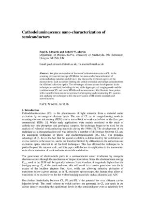 Cathodoluminescence Nano-Characterization of Semiconductors