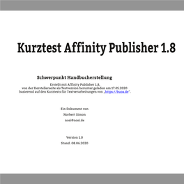Kurztest Affinity Publisher 1.8