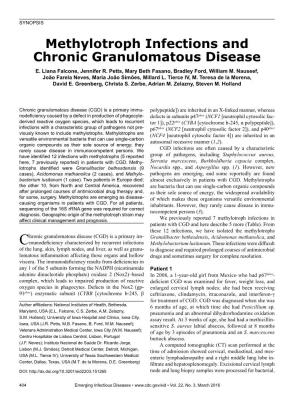 Methylotroph Infections and Chronic Granulomatous Disease E