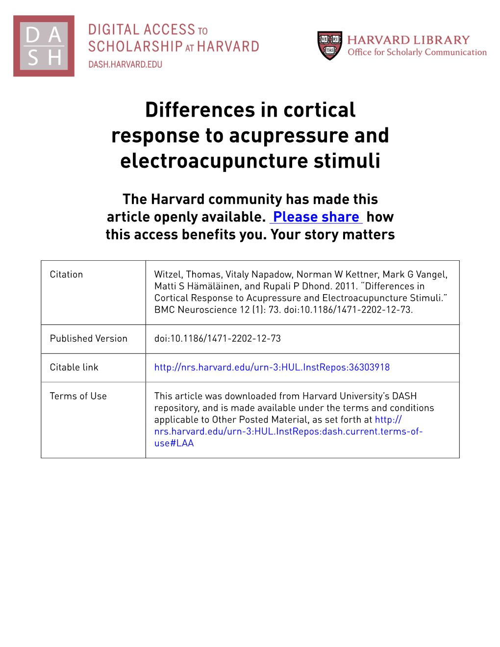 Differences in Cortical Response to Acupressure and Electroacupuncture Stimuli
