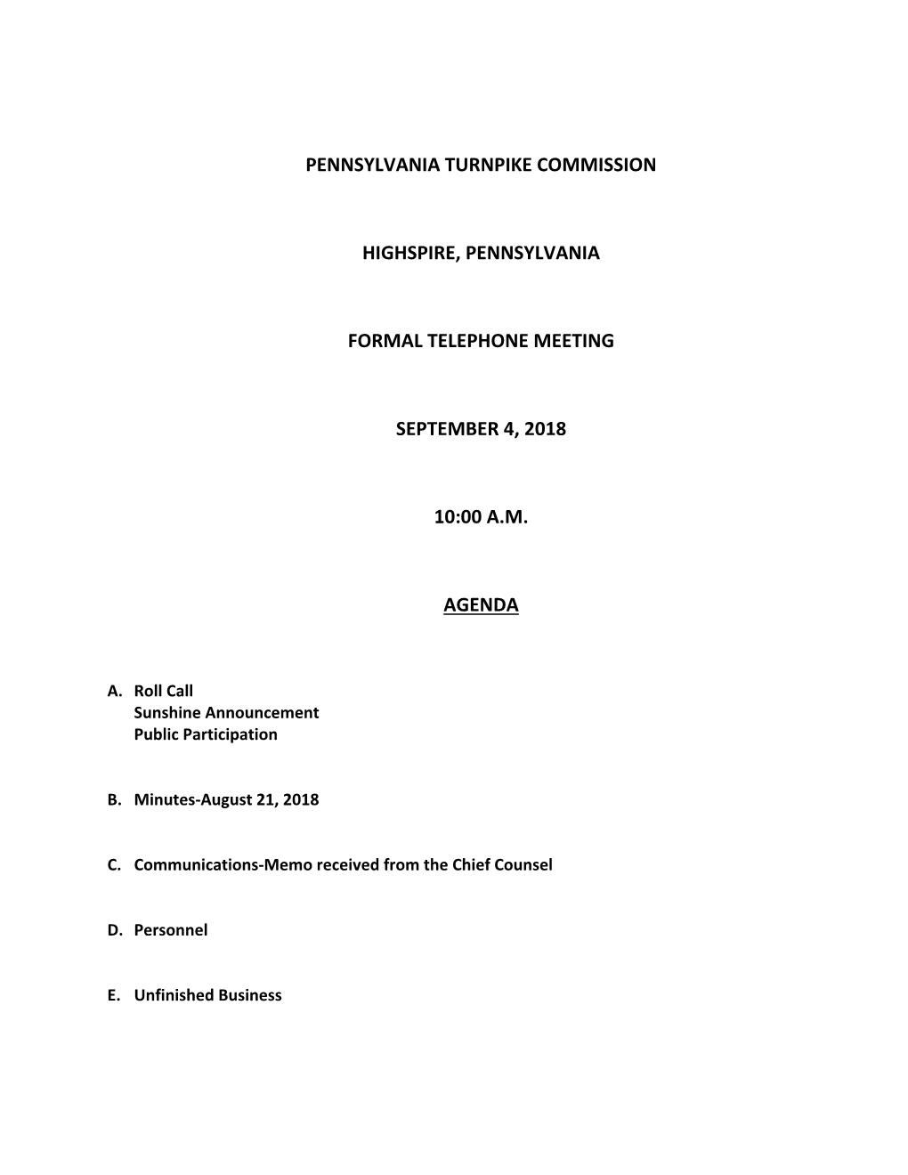 Meeting Agenda Final for September 04, 2018