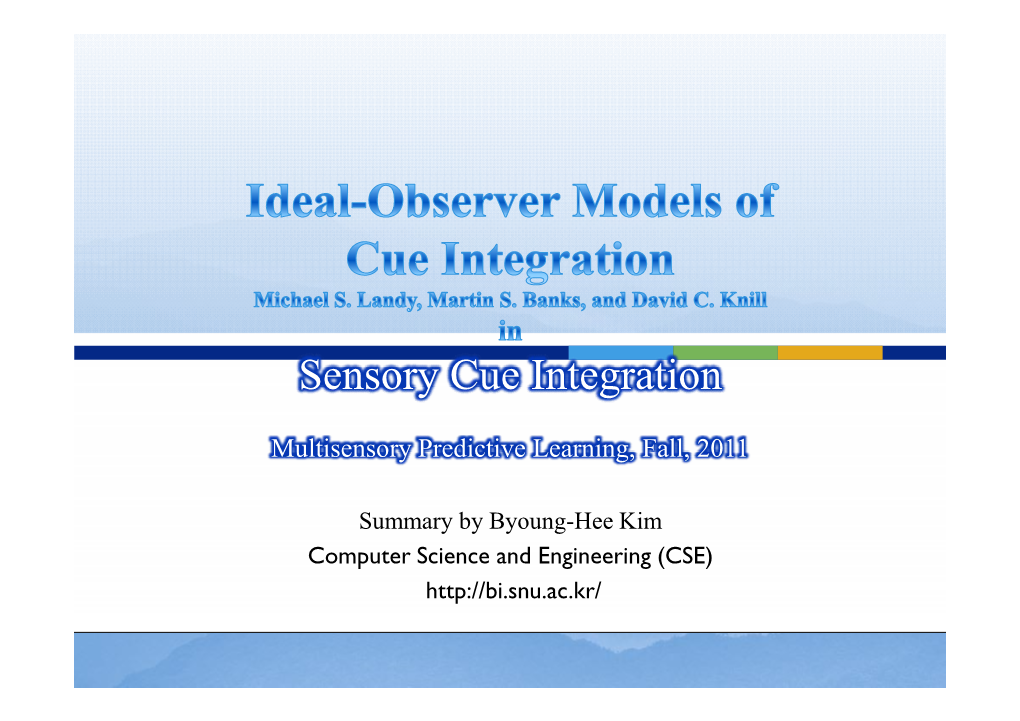 Sensory Cue Integration