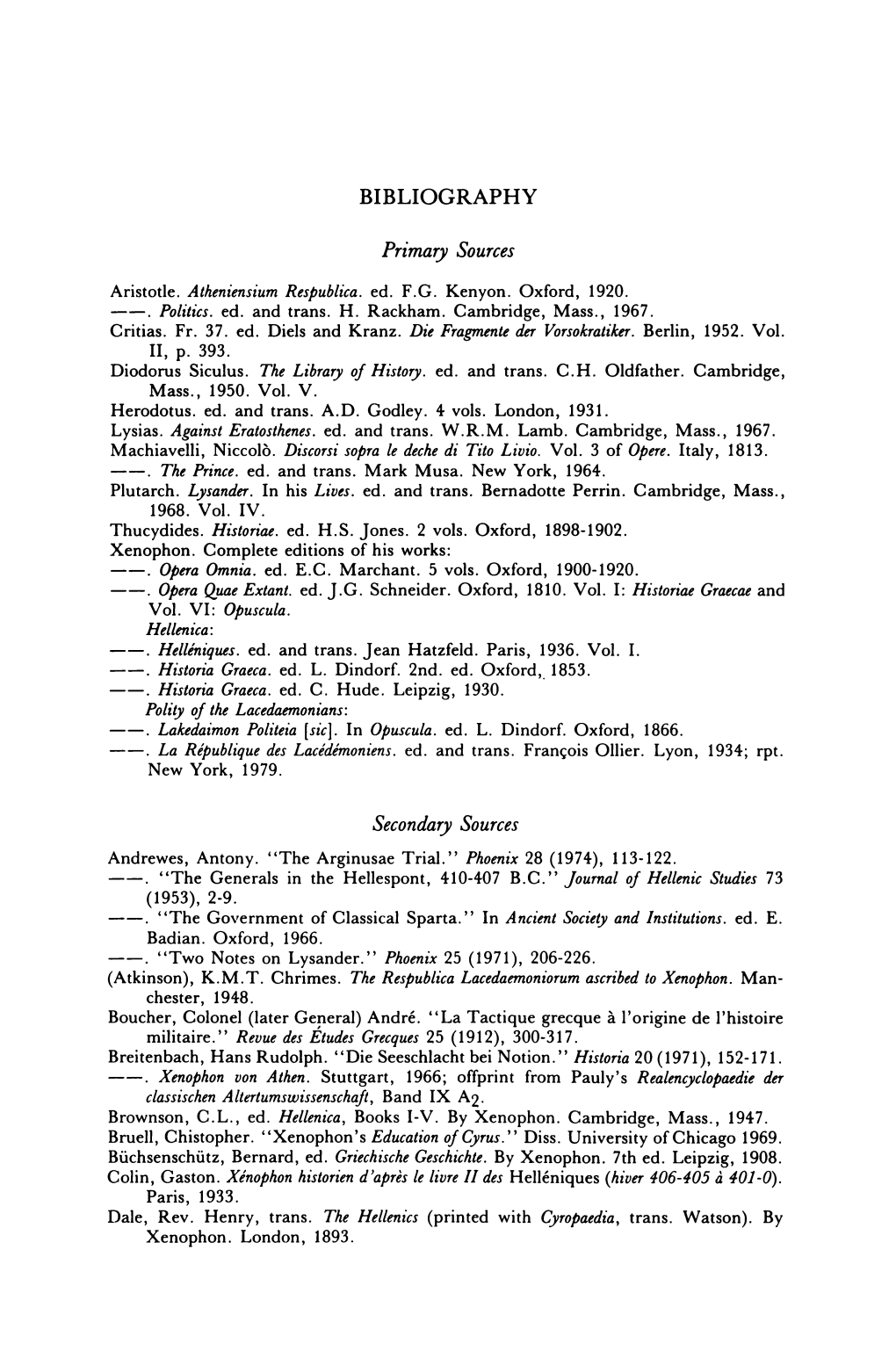 BIBLIOGRAPHY Primary Sources Secondary Sources