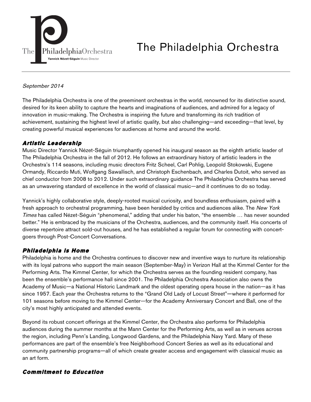 The Philadelphia Orchestra