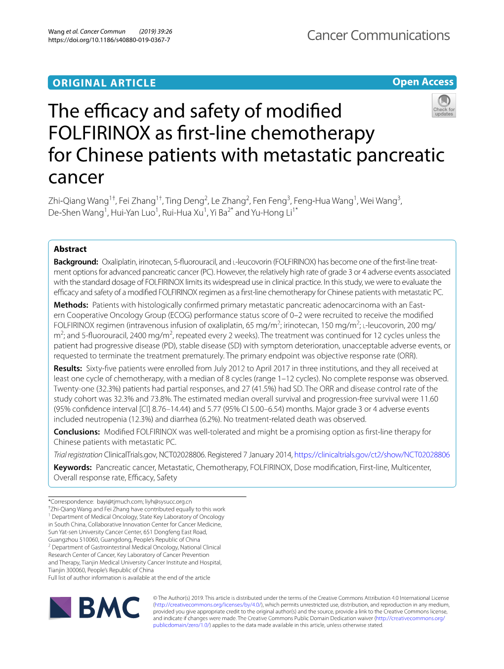 The Efficacy and Safety of Modified FOLFIRINOX As First-Line